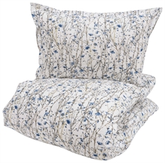 Turiform sengetøj - 100% bomulds sengesæt - 140x220 cm - Linnea Blå - Blomstret sengetøj